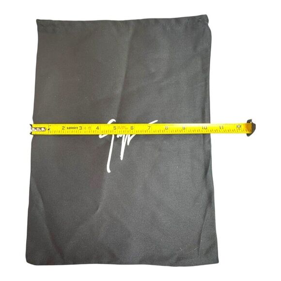 Set Of 2 Drawstring Storage Dust Bags Designer Logo Design Black & Silver Satin - Picture 6 of 7